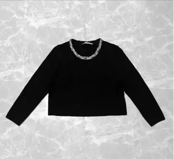 M-PREMIER COUTURE 펄 비쥬 가디건 블랙 38 M