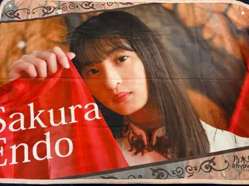 노기자카46 엔도 사쿠라 친필 사인 담요 노기페스