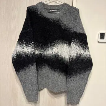 ZARA 그레이 블랙 니트 L