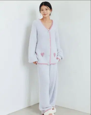 젤라또피케 라메 페더 가디건 롱 팬츠 셋업