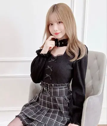 MARS 하트 벨트 골지 상의