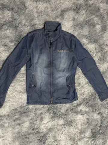 데님 자켓 구제 의류 더블 지퍼