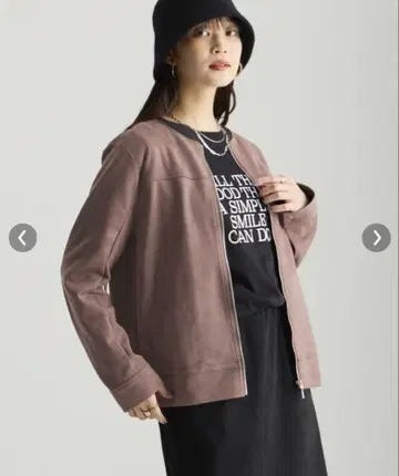 페이크 스웨이드 노카라 라이더 자켓