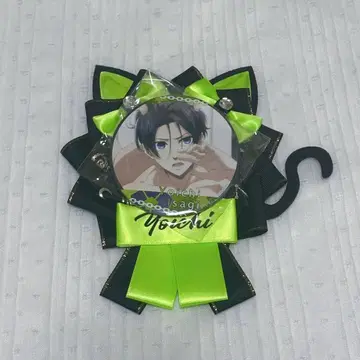 블루 록 고양이 귀 로제트 & 캔뱃지 세트 이사기 요이치