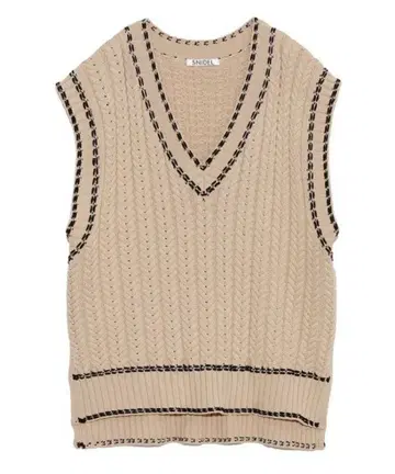 SNIDEL 오버사이즈 스티치 니트 베스트