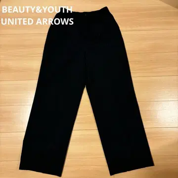 BEAUTY&YOUTH 네이비 스트라이프 와이드 팬츠