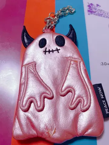 PEACE NOW 에비쨩 메탈릭 핑크 코인 케이스