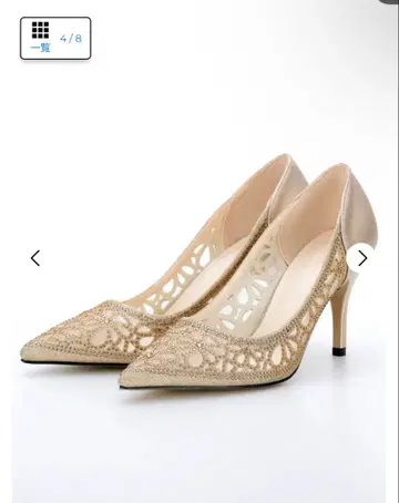 dazzy 캬바쿠라 힐 메쉬 스틸레토 펌프스 골드 8cm