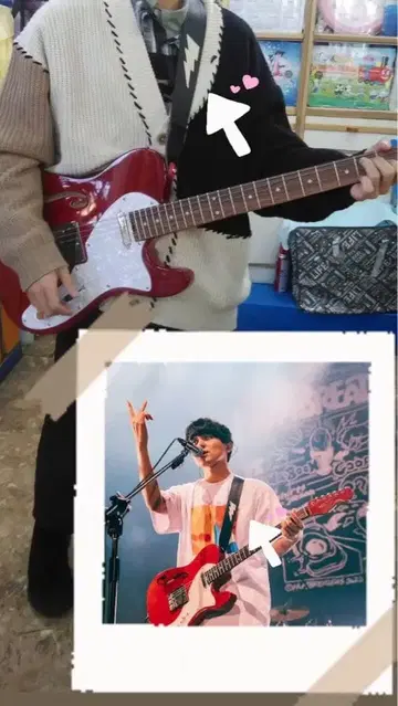 한브레더즈 무츠무로 아키라 무츠무로 기타 비리비리 기타 스트랩