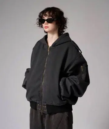 ANDER HUNK 숏 덕 후드 자켓 L