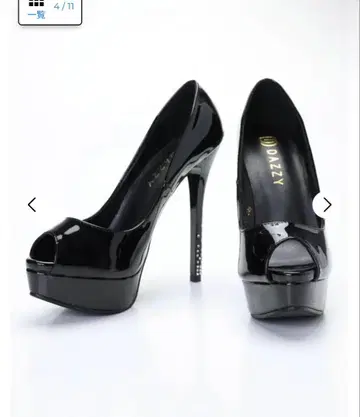 dazzy 14cm 힐 에나멜 큐빅 캬바쿠라 힐 펌프스