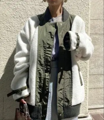 AMERI 니트 보아 블루종