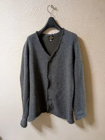 needes 그레이 V넥 가디건 M