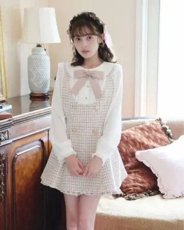 LIZLISA 리즈리사 트위드 셋업 핑크