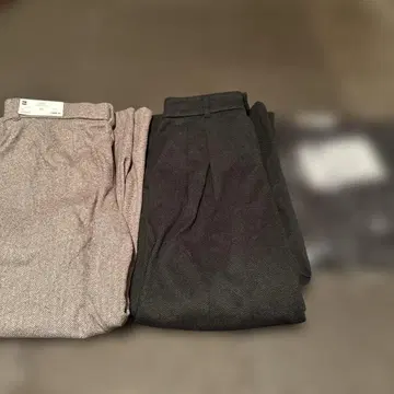 지유 헤링본 턱 와이드 팬츠 3개 세트