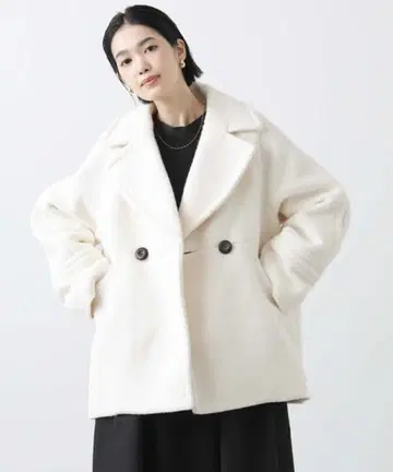 그레디 브릴리언트 라이트 울 P코트 미들 코트 화이트