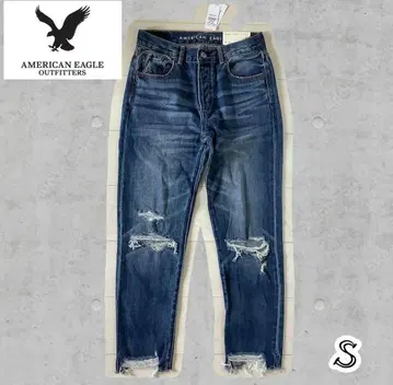 택 포함 새상품 [ 아메리칸 이글 ] 데미지 데님 S