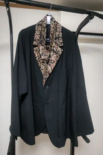 울 폴리에스테르 트로피컬 크로스 페이즐리 자켓 셋업 s'yte