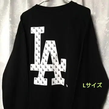 MLB 다저스 백 로고 소매 끝 자수 긴팔 티셔츠 L 사이즈