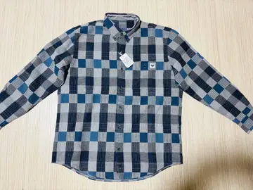 파파스 LL 블루 계열 체크 무늬 긴팔 셔츠 택 포함 새상품