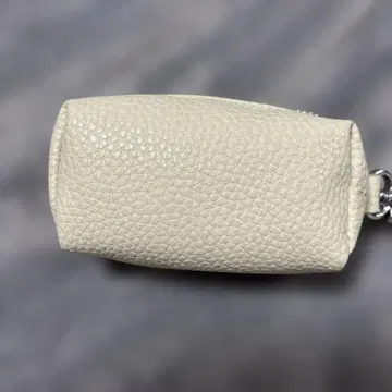 화이트 가죽 더블 지퍼 키케이스