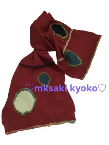 [미사용 새상품 택 포함] Marashi Kyoho 빨간색 니트 머플러