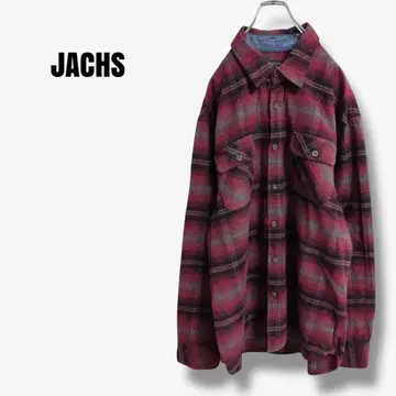 mt121425 잭스 플란넬 셔츠 체크 무늬 빨간색 계열 빅