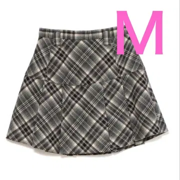 코코 체크 미니 플리츠 스커트 블랙 M