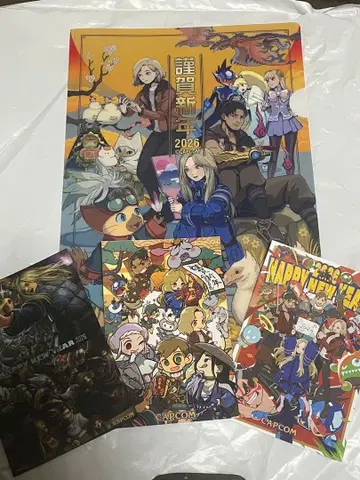 캡콤 스토어 근하신년 클리어 파일 엽서 3장