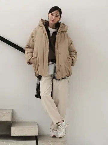 gu 웜 패디드 스티치리스 코트 S