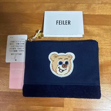 새상품 페이러 FEILER 올드 테디 와펜 파우치 네이비