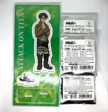 진격의 거인 리바이 아크릴 스탠드 + 캔뱃지 세트