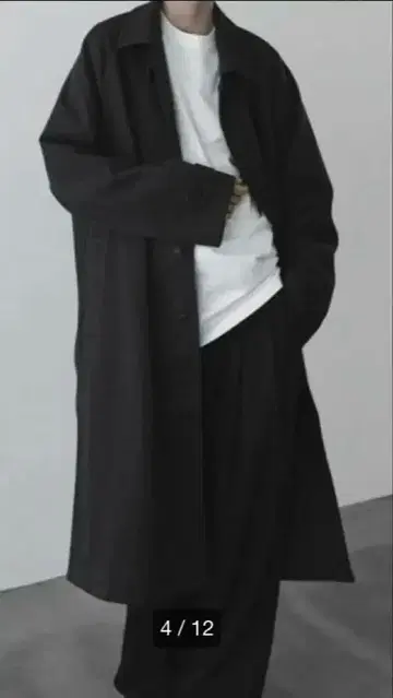 remer 남성용 발마칸 오버 롱 코트 차콜 그레이