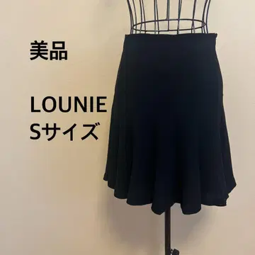 [새상품급] LOUNIE/스커트/미니 스커트/플레어/검정/블랙/무지