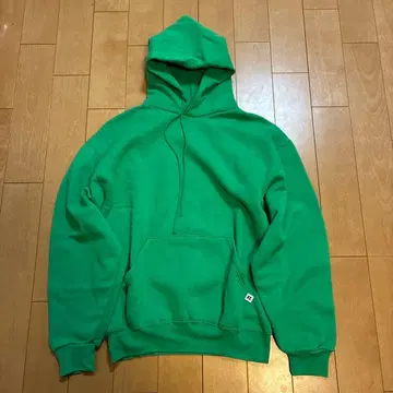 러셀 애슬레틱 무지 후드 맨투맨 그린 컬러 구제 의류