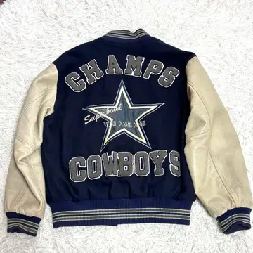 레어 NFL 댈러스 카우보이즈 L 네이비 바시티 자켓 슈퍼볼 기념
