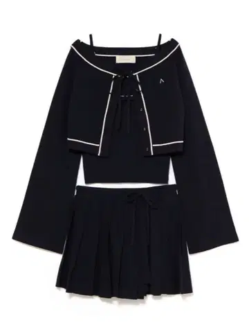 NAVY ANDMARY JENNIE LINE KNIT SET UP