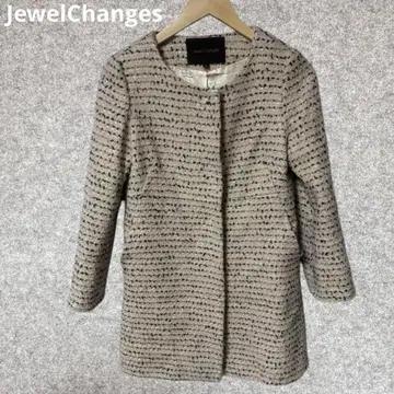 JewelChanges 트위드 노카라 코트