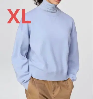 유니클로 스무스 코튼 크루넥 스웨터 XL 61 BLUE