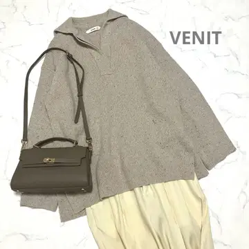 새상품급 VENIT 울 네프 니트 오버 사이즈 V 메탈 로고