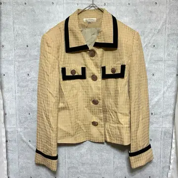 로맨스 버블 수트 자켓 골드 버튼 하운드투스 체크 패턴 레트로