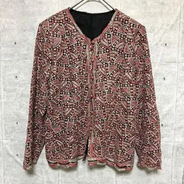 꽃무늬 총 자수 노카라 자켓 겉옷 화려한 무늬 포멀 일본제