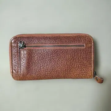 FOSSIL 브라운 가죽 장지갑 지퍼 포함