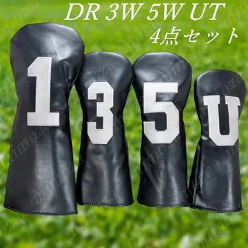 골프 헤드커버 DR 3W 5W UT 4종 세트 블랙 번호 숫자 대 새상품