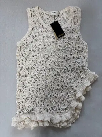 새상품 뮬러 오브 요시오쿠보 프릴 레이스 니트