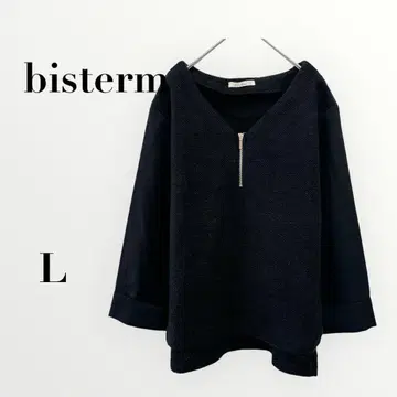 비스팀 V넥 지퍼 풀오버 블랙 계열 L 사이즈 루즈핏 무지