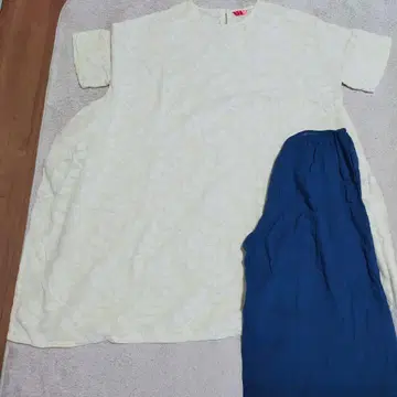 jalanjalan 유 반팔 디자인 원피스 크림색 인도면 팬츠