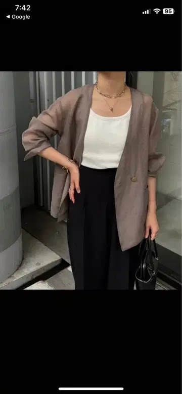 자켓 모카 브라운 베이지