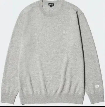 UNIQLO 유니클로 KAWS 카우스 그레이 캐시미어 크루넥 스웨터 L