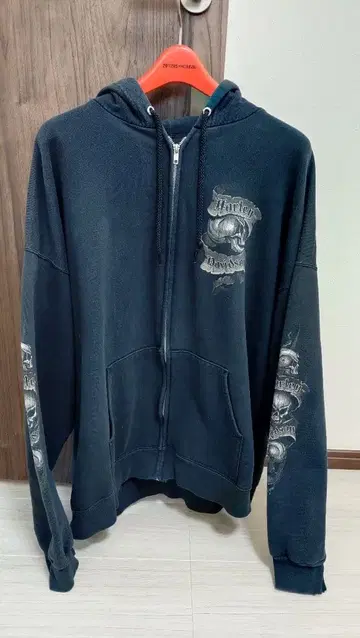 00's 할리데이비슨 집업 후드티 XL